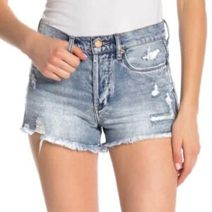 Blank NYC Distressed High Rise Ripped Shorts